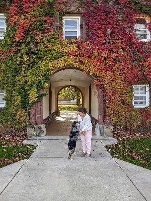 Ida and I in front of Dev Hall